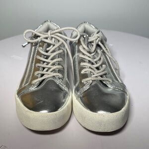 Women’s Shiny Silver Sneakers